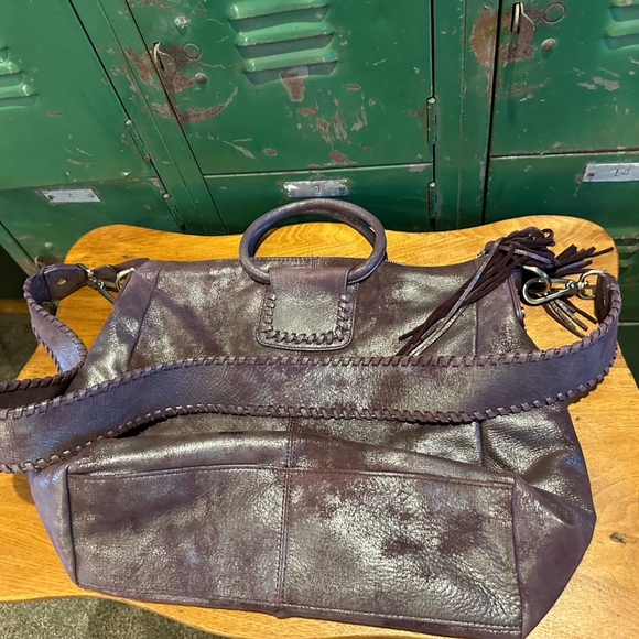 HOBO Sheila Large Satchel Plum Graphite Purse - Picture 9 of 13